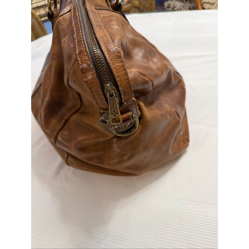 Patricia Nash Milano Distressed Brown Rugged Leather Carry On Duffle Bag - Picture 10 of 14